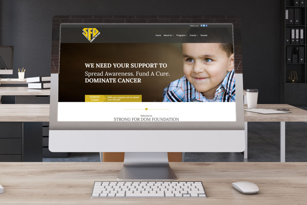 Strong For Dom Strong For Dom nonprofit website homepage