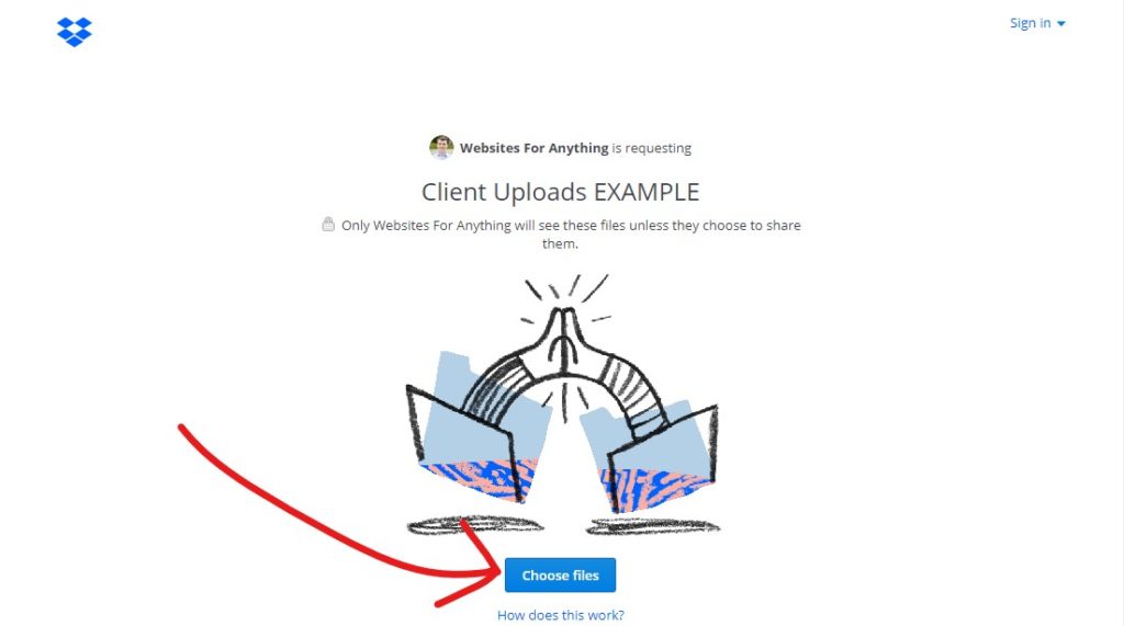 upload your content to Dropbox