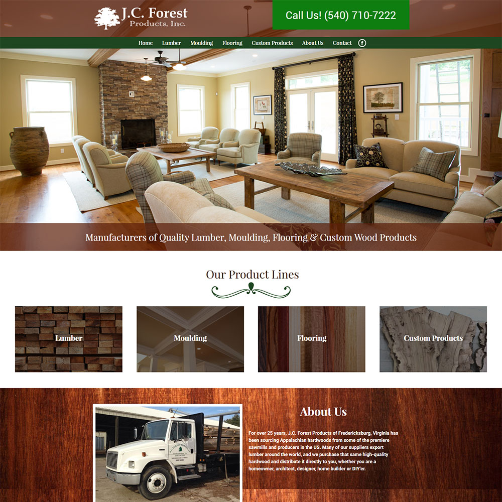 JC Forest Products website screenshot
