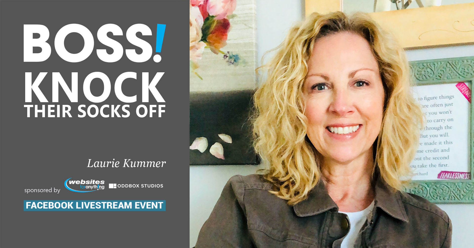 Knock Their Socks Off with Laurie Kummer at BOSS on June 2nd 2020