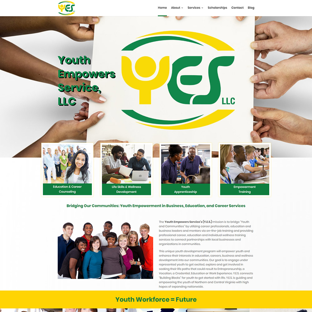 Youth Empowers Service website screenshot