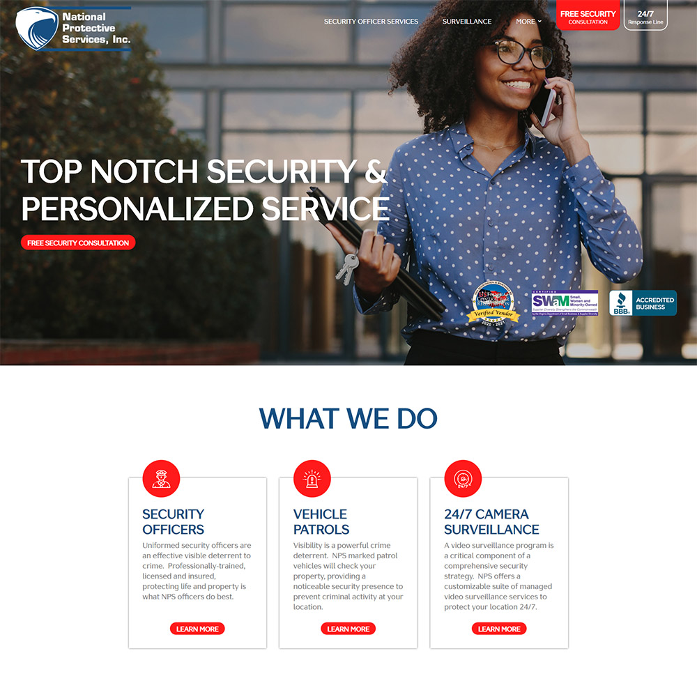 National Protective Services website screenshot