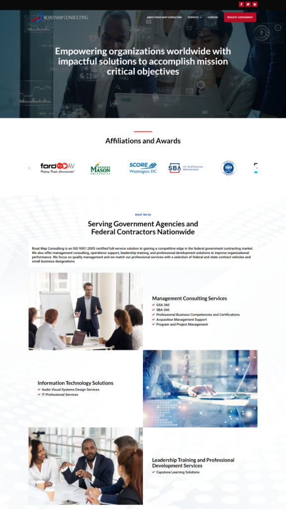 Road Map Consulting Web Layout